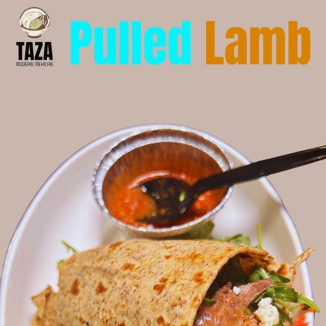 Pulled lamb taco.