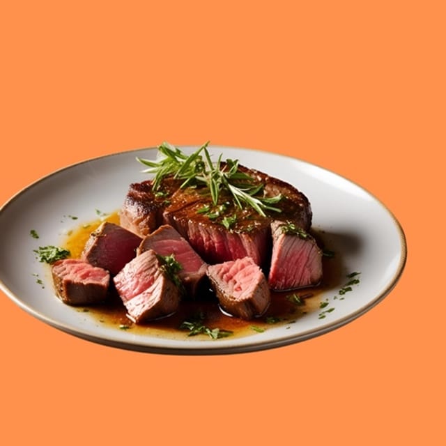 Side off grass fed steak.
